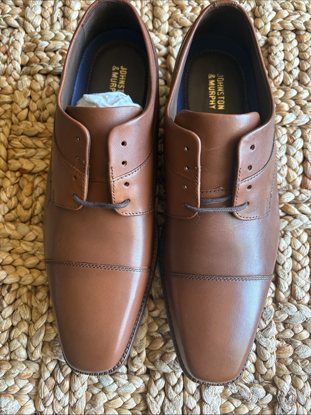 Johnston & Murphy cognac cap toe archer Oxford-NIB size 8.5